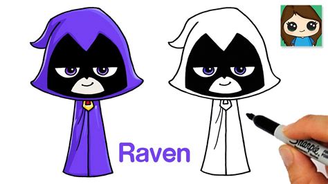 how to draw a raven|how to draw raven from teen titans.